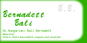 bernadett bali business card